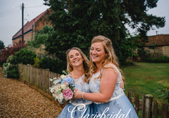 Lace Top Blue Satin Short Bridesmaid Dresses