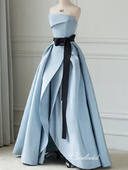 Modest Unique Design 2020 Newest Prom Dresses, Strapless Long Prom Dresses