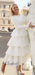 Long Sleeves Wedding Dresses, Fluffy Wedding Dresses, Newest Wedding Dresses