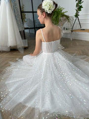 Ivory Hearty Prom Dresses, Spaghetti A-line Prom Dresses, Ankle Length Prom Dresses, 2022 Prom Dresses