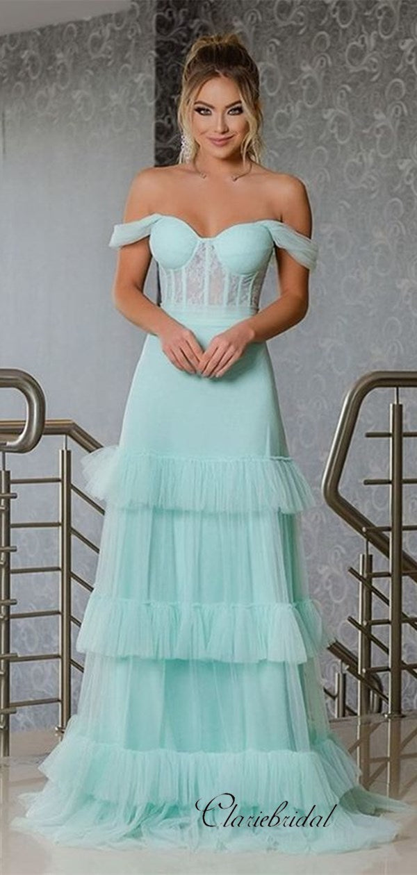 Newest Long 2020 Prom Dresses, Off Shoulder Fashion Prom Dresses, Prom Dresses