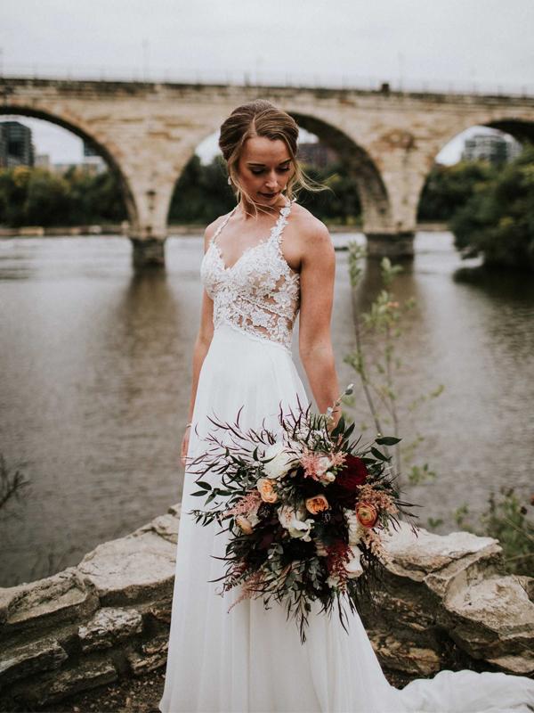Lace Popular Evening Party Wedding Dresses, 2020 A-line Wedding Dresses