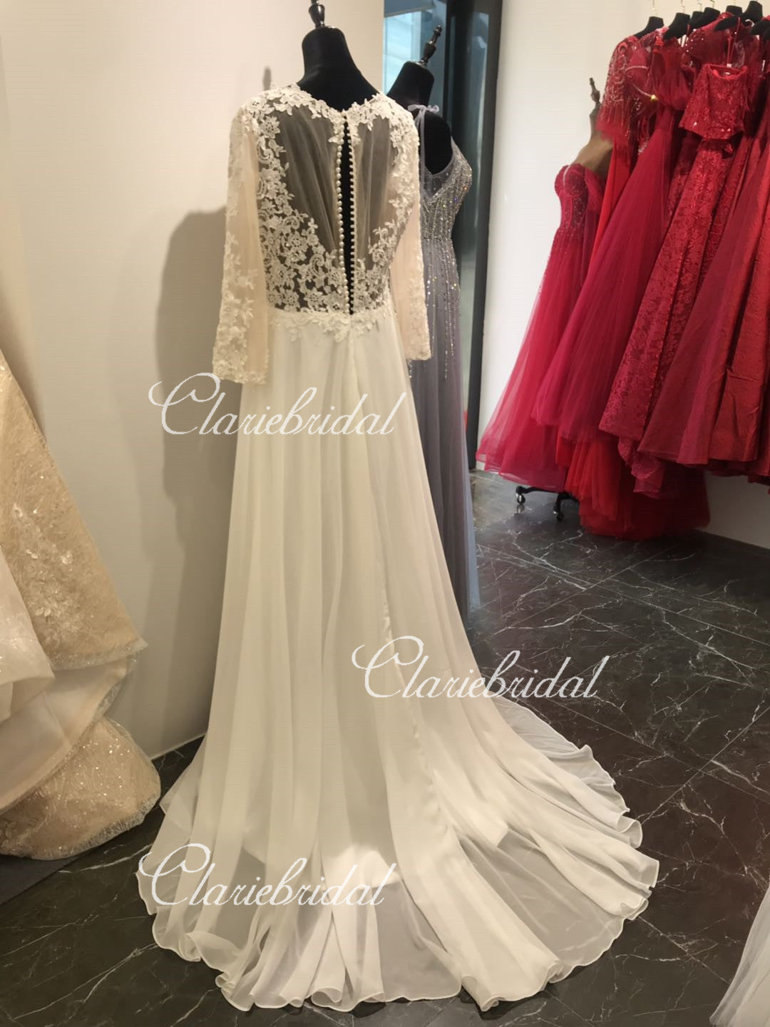 Feedback for Long Sleeves Lace Wedding Gown