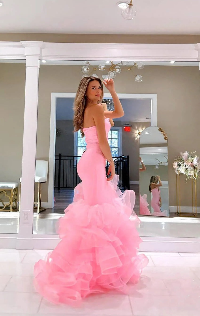 Fashion Mermaid Design Newest Long Prom Dresses, Puffy Girl Party Dresses, Wedding Guest Dresses
