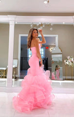 Fashion Mermaid Design Newest Long Prom Dresses, Puffy Girl Party Dresses, Wedding Guest Dresses
