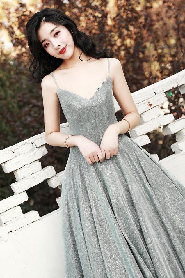 A-line Sparkly Long Prom Dresses, Elegant Prom Dresses, Stylish 2020 Prom Dresses