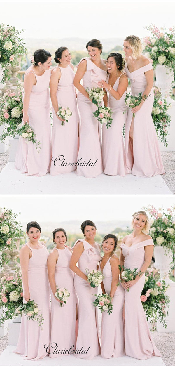 Mix Designs Pink Bridesmaid Dresses, Fashion Mismatched Bridesmaid Dresses