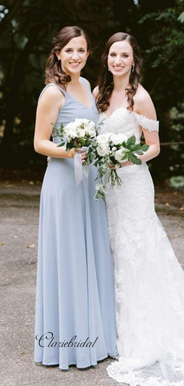 Light Blue Bridesmaid Dresses, Simple Fashion Bridesmaid Dresses