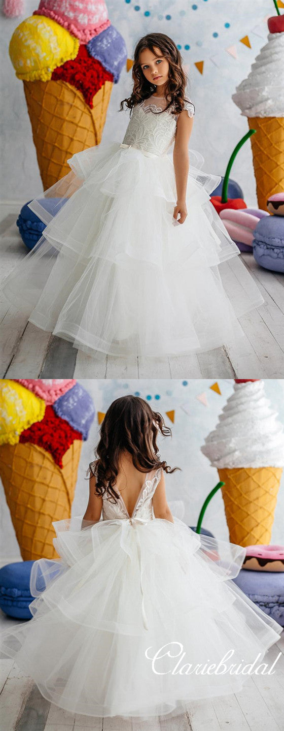 Lovely Lace Top Ball Gown Tulle Flower Girl Dresses