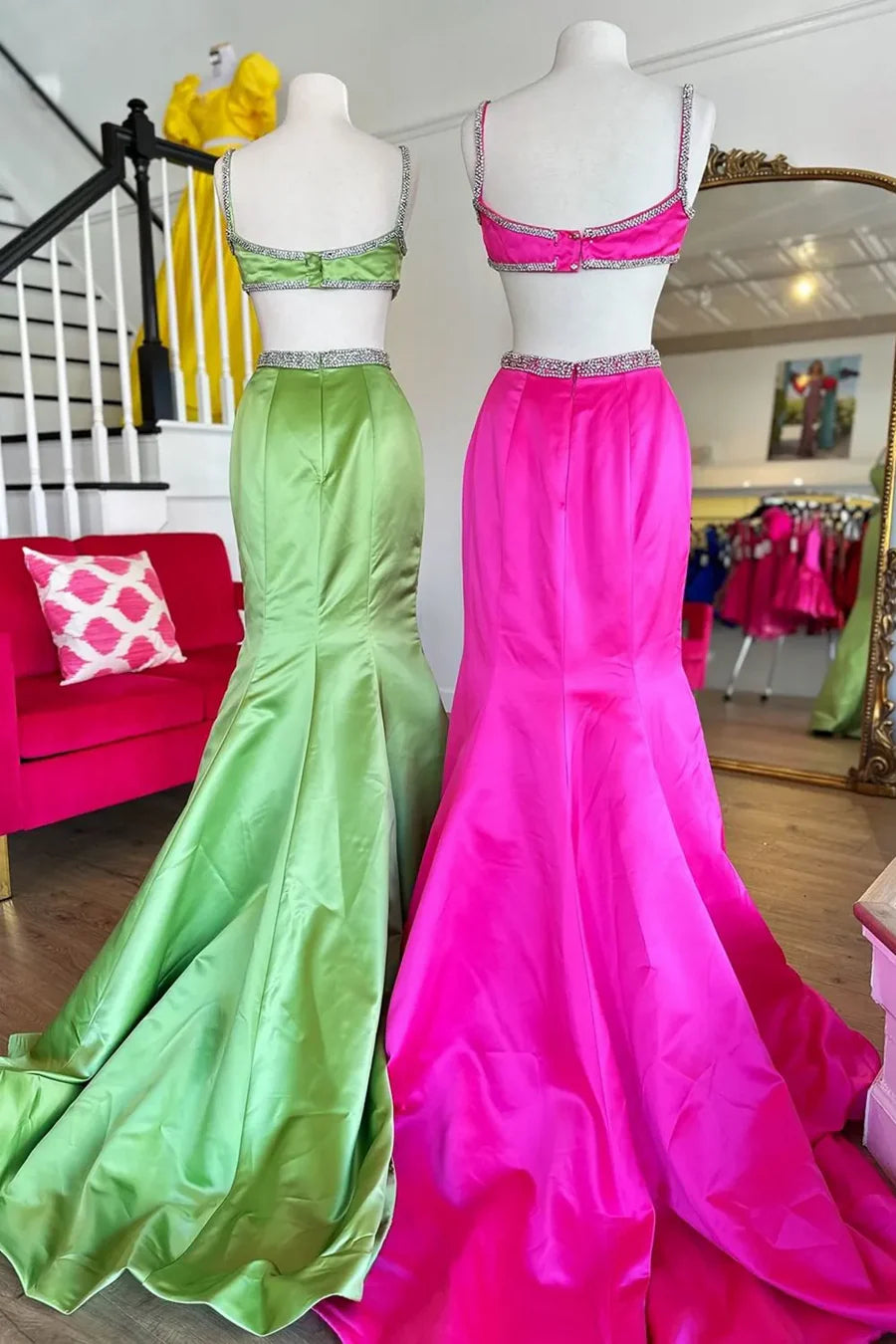 Black Satin Mermaid Prom Dresses With Beaded Straps And Waist Details, Newest 2025 Prom Dresses