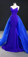 2 Pieces Satin Organza Prom Dresses, Newest 2021 Prom Dresses, Popular Prom Dresses