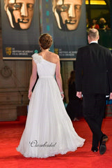 Kate Middleton Chiffon Evening Dress, One Shoulder Design A-line Prom Dresses