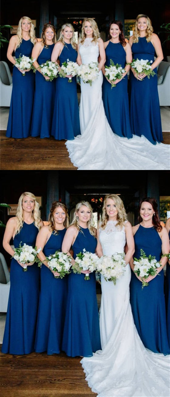 Long Mermaid Chiffon Bridesmaid Dresses, Wedding Party Dresses, Long Bridesmaid Dresses